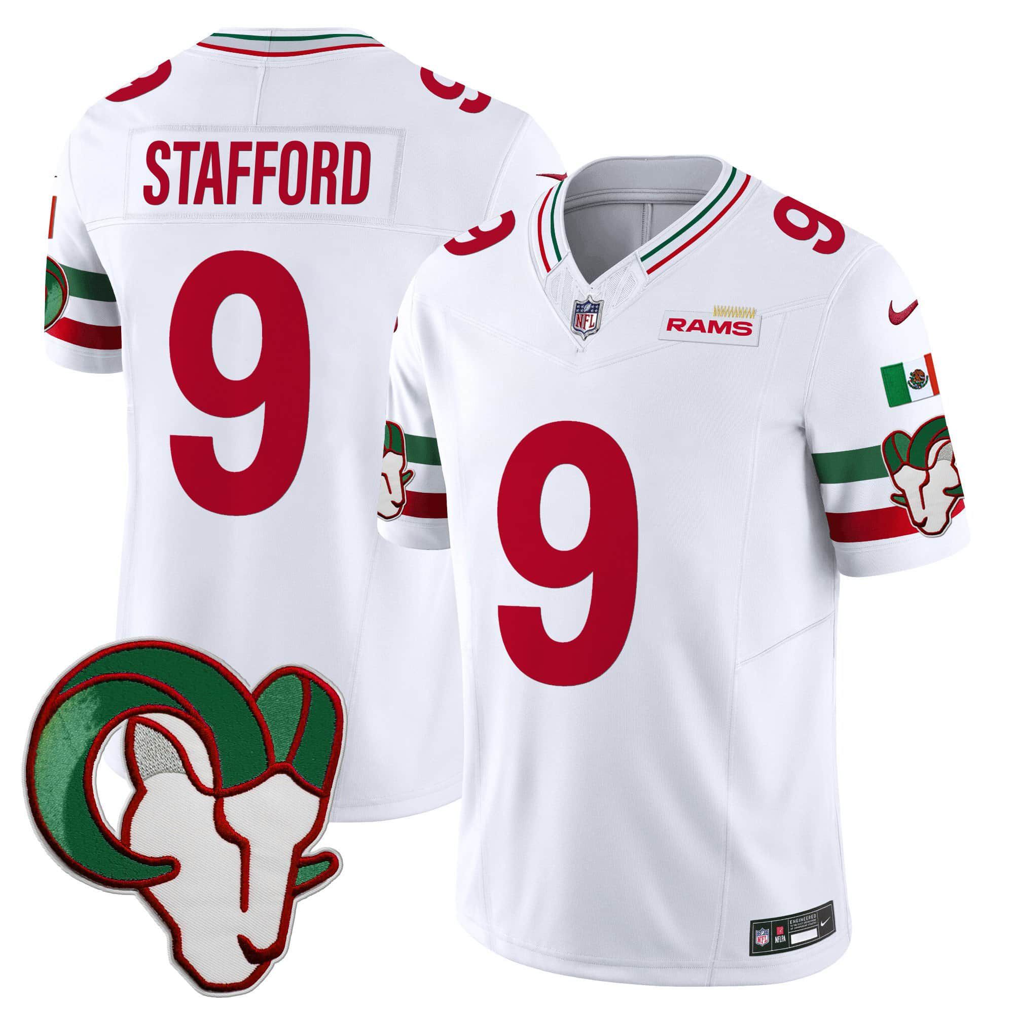 Men Los Angeles Rams #9 Stafford White 2024 Nike Mexico Vapor Limited NFL Jersey